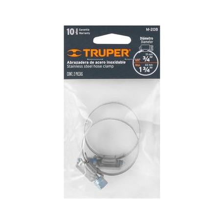 Abrazaderas S/f 2 Piezas 10012 Truper 3/4 X 13/4 In M-20B