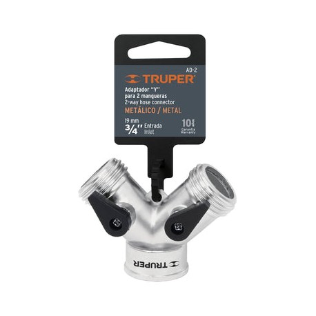 Adaptador Para Dos Mangueras Aluminio Truper AD-2
