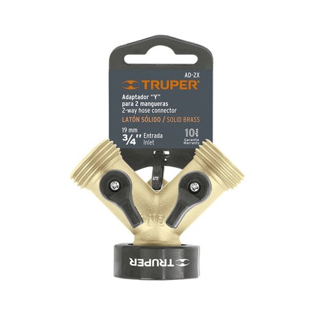 Adaptador Para Dos Mangueras Truper AD-2X Bronce