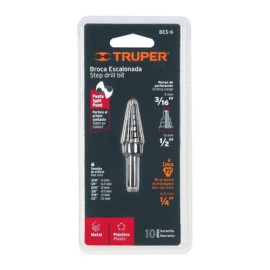Broca Escalonada 6 Esc. 12120 Truper 3/16-1/2 In BES-6