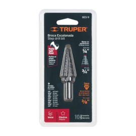 Broca Escalonada 9 Esc. 12123 Truper 1/4-3/4 In BES-9