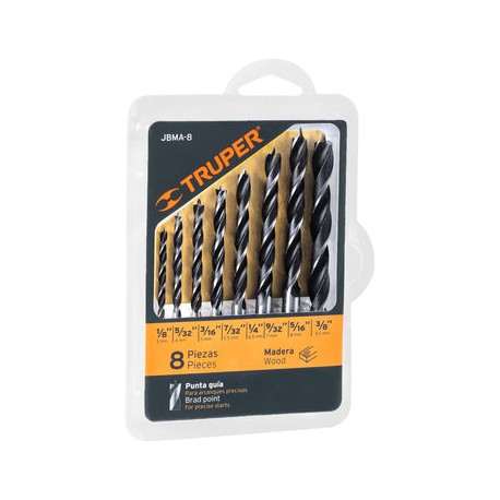 Broca Para Madera 08 Pzas Truper JBMA-8