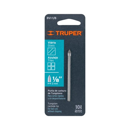 Broca Para Vidrio Truper 1/8 IN BVI-1/8