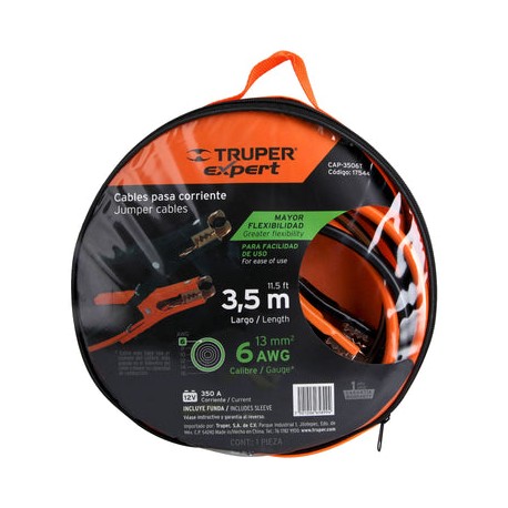 Cable Para Pasar Corriente 17544 Truper  CAP-3506T