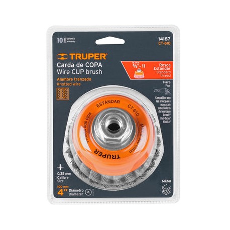 Carda Copa Trenzada Truper 4 IN CT-610