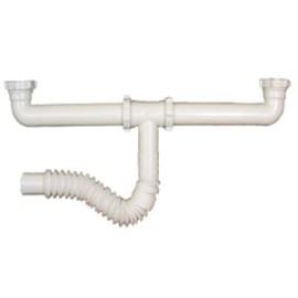 Cespol Para Fregadero Pvc Doble Flexible