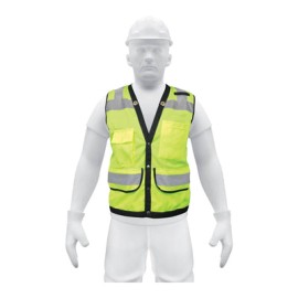 Chaleco Con Cinta Reflejante Plata Truper Mediano CHS-800V-M Amarillo