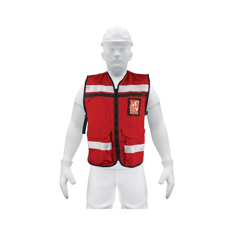 Chaleco De Seguridad Tipo Brigadista 14663 Truper Unitalla CHS-900R Rojo