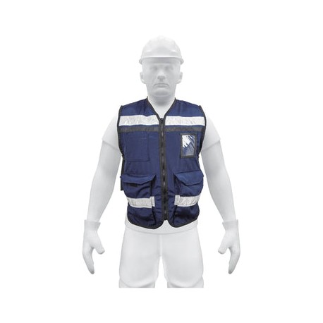 Chaleco De Seguridad Tipo Brigadista 14667 Truper Unitalla CHS-900AM Azul Marino