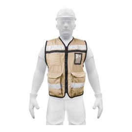 Chaleco De Seguridad Tipo Brigadista 14668 Truper Unitalla CHS-900B Beige