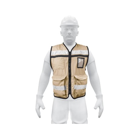 Chaleco De Seguridad Tipo Brigadista 14668 Truper Unitalla CHS-900B Beige