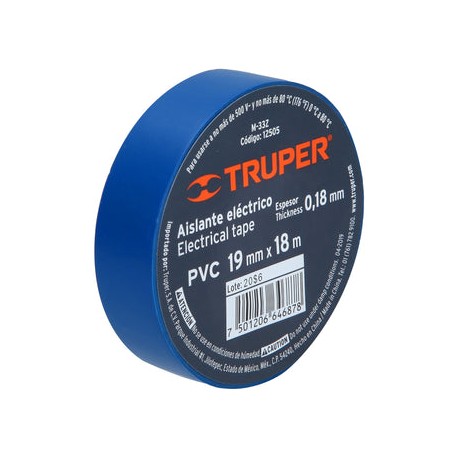 Cinta Aisl Electrica. Truper 18 Mt M-33Z Azul
