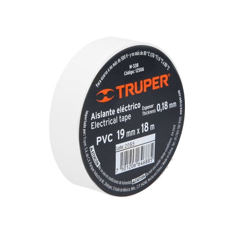 Cinta Aisl. Elect. Truper 18 Mt M-33B Blanco