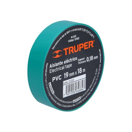 Cinta Aisl. Electrica Truper 18 Mt M-33V Verde