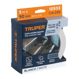 Cinta Antid. De Seguridad 12533 Truper 2 In X 5 M CIA-25B Blanca