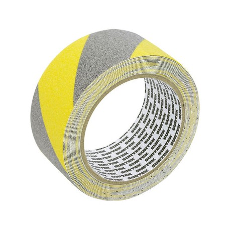 Cinta antiderrapante ancho 48 mm de 5 m, color amarillo/gris Surtek
