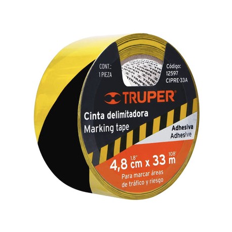 Cinta Delimitadora 12597 Truper 2 In X 33 Mt CIPRE-33A Ama-neg