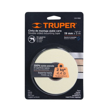 Cinta Doble Cara 11725 Truper 3/4 In X 5 Mt CDC-1950