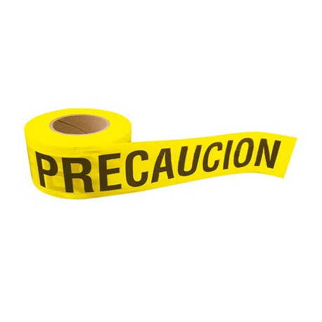 Cinta para barricada "PRECAUCION" ancho 3" de 100 m Surtek