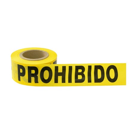 Cinta para barricada "PROHIBIDO EL PASO" ancho 3" de 100 m Surtek